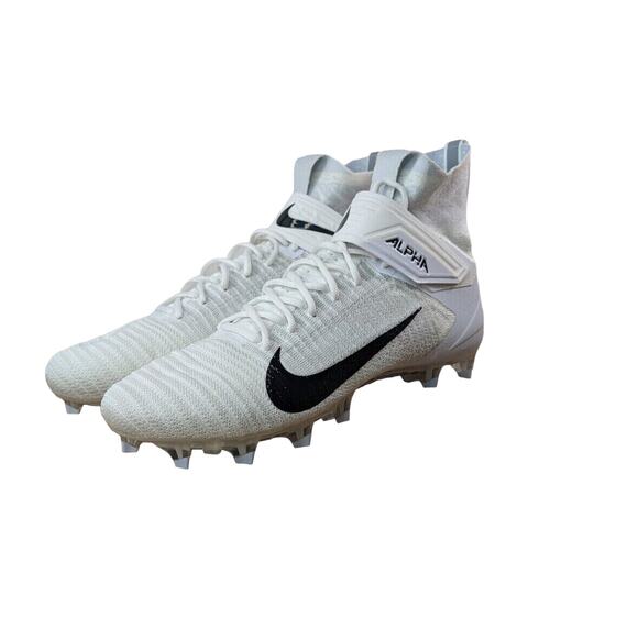 Nike Alpha Menace Elite 2 Flyknit Football Cleats White AO3374-101 Men's 15 - Picture 1 of 9